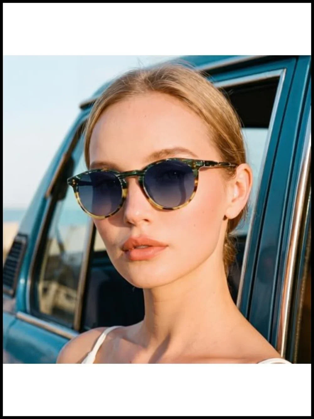 Round Acetate Polarized Sunglasses UV Protection